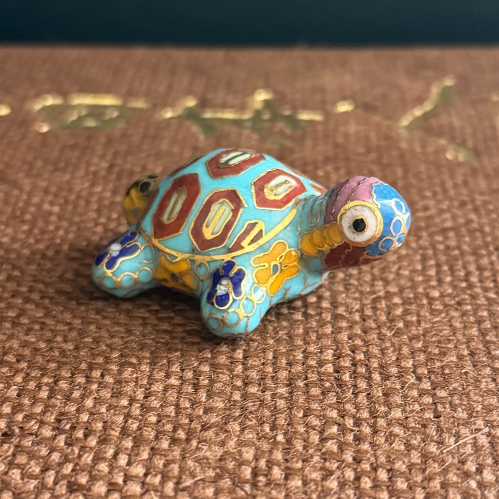 Miniature Cloisonné Turtle Figurine
